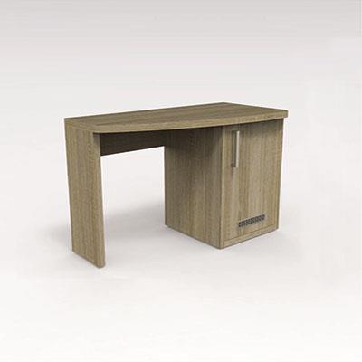 ZEUS Buet skrivebord med skap for Minibar med dør